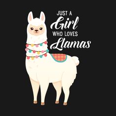 a white llama wearing a colorful necklace and no prob lamaa lettering on a black background