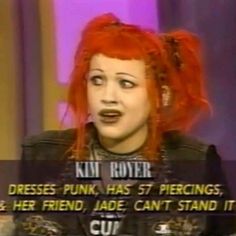 a woman with red hair and piercings on the tv show rut rower