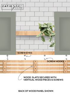 the instructions for how to install wood slats on a brick wall and planter