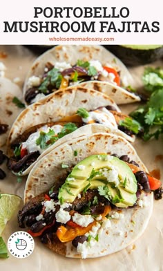 three tortillas filled with black beans, cheese and avocado