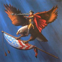 an eagle is holding a flag with the caption go murica because it's called soccer