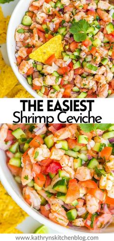 the easy shrimp ceviche salad is ready to be eaten in less than 30 minutes