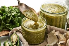 Green Enchilada Sauce is ready in just 20 minutes and made with tomatillos, jalapeños, and cilantro for a tangy, fresh sauce that's way better than store-bought!  ​ #condiment #dinner #freezerfriendly #makeahead #quickandeasy