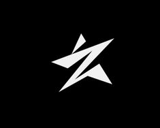 a black and white logo with an arrow