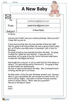 a new baby worksheet for children to learn how to write and read it