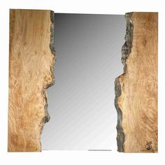 Maple live edge mirror Natural Wood Mirror, Live Edge Mirror, Rustic Mirror, Redwood Burl, Barn Style House Plans, Live Edge Furniture, Rustic Mirrors, Barn Style House, Live Edge Wood