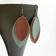 The leather from all my pieces are from upcycled scraps and would have otherwise ended up in the landfill! 

This leather is gorgeous!  The length of these earring is 2.75 inches from top of earring hook to bottom of leather pieces.

•Upcycled materials used!
•Genuine Leather
•Very light weight and easy to wear
• The earring hooks on this pair of earrings are nickel free

Please contact me with any questions! Leather Jewellery, Upcycled Materials, Leather Pieces, Accessories Jewelry Earrings, Earring Hooks, Women Accessories Jewelry, Women's Jewelry, Women's Accessories, Jewelry Sales