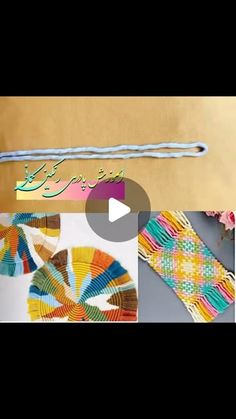 the video is showing how to make an art project with paper and yarns on it