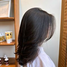 Medium Haircut Ideas For Straight Hair, Long Curtain Bangs Mid Length Hair, Medium Length Haircut Brunette Curtain Bangs, Chopped Haircut Long, Mid Length Hair 90s Layers, Middle Hair With Layers, Mid Length Short Layers, Chocolate Hair Medium Length, Medium Length Haircut Brunette Layers