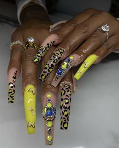 Long Cheetah Nails, Drippy Nails, Detailed Nails, Cheetah Print Nails, Manicure Designs, Cheetah Nails, Romantic Nails