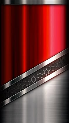 a metallic background with red and silver stripes