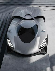 a futuristic car is shown from above