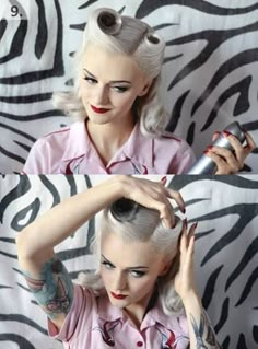 Rockabilly Hair Tutorial, Moda Pin Up, Pinup Hair