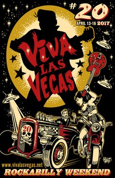 a poster for the rockabilly weekend in las vegas