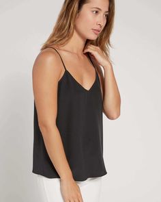 Washable Silk Camisole | Quince Bedtime Outfit, Silk Tee, Silk Clothing, Minimal Wardrobe, Wardrobe Classic, Shopping Clothes, Silk Cami, Silk Camisole, Black Camis