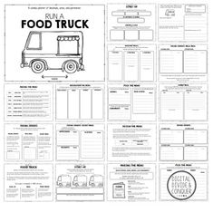 the food truck worksheet is shown with instructions for students to learn how to use it