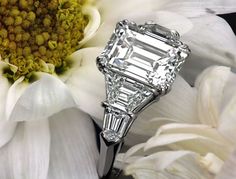 5 stone emerald ring Emerald Cut Diamond Ring, Stone Engagement Rings, Bling Rings, Halo Engagement Rings, Engagement Ring Styles, Emerald Cut Diamonds, Fine Rings, Wedding Planners, Emerald Cut