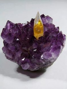 Amethyst and citrine Crystal Growing, Earth Gift, Crystal Magic, Purple And Yellow, Citrine Crystal