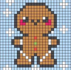 a cross stitch pattern with an image of a gingerbread