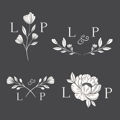 two logos with flowers and leaves on the bottom one is for lipp & lop