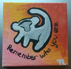 a painting with an image of a monkey on it's face and the words remember who you are