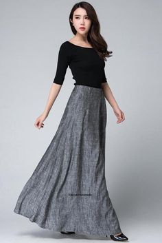 Grey maxi skirt with pleated detail wasit 1506# – XiaoLizi Gray Flowy Maxi Skirt, Gray Relaxed Maxi Skirt With Lined Skirt, Gray Relaxed Maxi Skirt With Lining, Gray Relaxed Fit Lined Maxi Skirt, Gray Relaxed Fit Maxi Skirt With Lining, Gray Flowy Maxi Skirt For Spring, Elegant Long Gray Skirt, Gray Flared Maxi Skirt With Lined Skirt, Elegant Gray Maxi Skirt For Spring