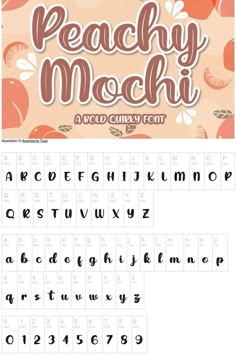 the peachy mochii font and lowercases are shown in this image