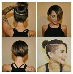 #short #bob #hairstyles #undercut #shortbobhairstylesundercut Woman Mullet, Korean Mullet, Short Brunette Hair, Pixie Mullet, Under Cut, Undercut Hairstyles Women, Mullet Hairstyle Women, Hairstyle Women