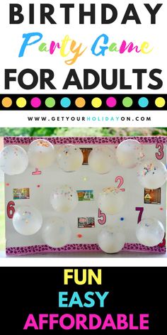 a birthday party game for adults with balloons