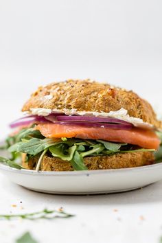 a close up of a sandwich on a plate