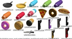 an image of different types of food and utensils in 3ds max format