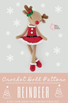 Amigurumi Deer Pattern, Crochet Reindeer Doll for Christmas, 14,5 inches - 37cm Amigurumi Reindeer, Fawn Pattern

Englih (US), Spanish, Portugese (BR)

Her name is Flora Fawn from the series of Ballerinas. Crochet Rudolph, Reindeer Crochet Pattern, Reindeer Crochet, Crochet Reindeer, Reindeer Pattern, Christmas Crochet Pattern, Bunny Crochet, Deer Pattern