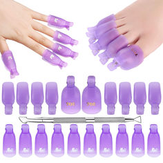 PRICES MAY VARY. [Nail Polish Remover Set] Come with 1 pcs Double Ended Cuticle Pusher,10pcs Resuable Finger Clips and 10pcs Toe nail clips. [Professional soak off nail clips] Designed for fingers and toenails,Comfortable to wear,do not hurt the nail bed,with considerate anti-slip function inside can Stay tightly on your nails.Helps to soak off nail polish,nail gel,Acrylic nails and dip Powder nail.So you can remove gel / acrylic nails / nail polish /dip Powder nail quickly and easily. [Double E Gel Nail Polish Remover, Opal Nails, Gel Nail Removal, Remove Acrylic Nails, Acrylic Nail Polish, Gel Acrylic Nails, Nail Remover, Toenail Polish, Polish Remover