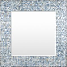 iridescent mirrors by surya isc015 3232 1 Iridescent Mirror, Faux Mirror, Mirror Tile, Shell Tiles, Shell Frame, Blue Mosaic, Bay House, Mirror Shapes, Surya Rugs