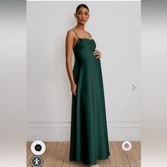 Jenny Yoo Dress Addison Maternity Size 6 Used Once Color Is Mahogany Luxe Satin For Reference I Am 5’4” And 6 Months Pregnant Bridesmaid Dress Green, Maternity Bridesmaid Dress, 9 Months Pregnant, 6 Months Pregnant, Maternity Bridesmaid Dresses, Jenny Yoo, Green Bridesmaid Dresses, Maternity Dress, Maternity Dresses