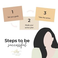 the steps to be successful in your life are shown with an image of a woman's face