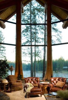 helpless wanderer Best Windows, Cabin Life, Natural Home Decor, Cool Ideas, Mountain House, Décor Diy, House Goals