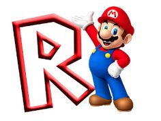 the letter p is made up of mario's head and his hands in the air