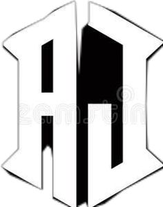 the letter h in black and white