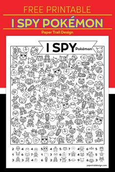 the free printable pokemon activity paper trail design is shown in black and white, with text