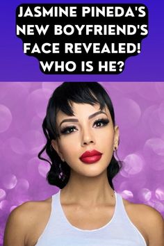 a woman with red lipstick and an ad for the new boyfriend's face revealed who is he?