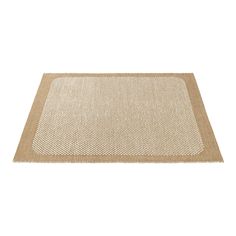 a beige rug on a white background with no one in the room to see it