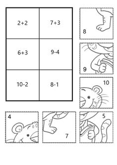 the worksheet for addition to subtraction with pictures and numbers on it