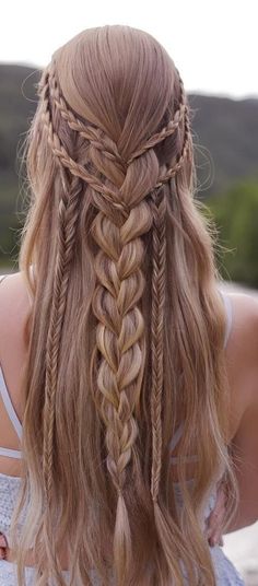 17 Adorable Heart Hairstyles - Cute Hairstyles for kids You Will LOVE!, Heart Hairstyles Weaving girlish braids was relevant almost at all times. Hairstyle heart - one of the most popular of its variations. She is preferre..., Hairstyle Ideas Heart Hairstyles, Prom Braid, Bohemian Hairstyles, Heart Hair, Sopot, Braid Hairstyles