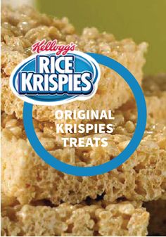 rice krispies treats are stacked on top of each other