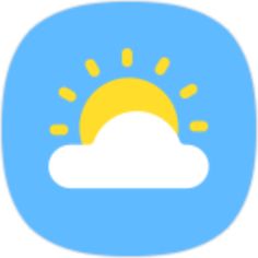 the sun and clouds are shown in this icon