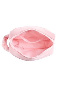 Keep makeup and bathroom essentials with you wherever you go with this soft-sided cosmetics bag featuring a handle at the side for easy carrying. Top zip closure Side carry handle Textile Imported Makeup Bag Pink, 13th Birthday Gifts, Cute Makeup Bags, Accessory Inspo, Purse Essentials, Large Cosmetic Bag, Cute Gel Nails, Cosmetics Bag, 13th Birthday