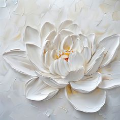 a large white flower is shown in this painting