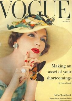 a magazine cover with a woman wearing a hat and holding a butterfly on her finger