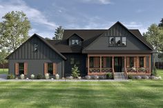 3 Beds, 3 Baths, 2 Stories, 2 Car Garage, 3406 Sq Ft, Modern Farmhouse House Plan. Master Suite Addition Plans With Office, House Plans With 2 Master Suites Ranch, 2 Bedroom With Loft House Plans, Modern Farmhouse Layout, Farmhouse Layout, Bedroom With Bathroom, Primary Suite, Cabin House